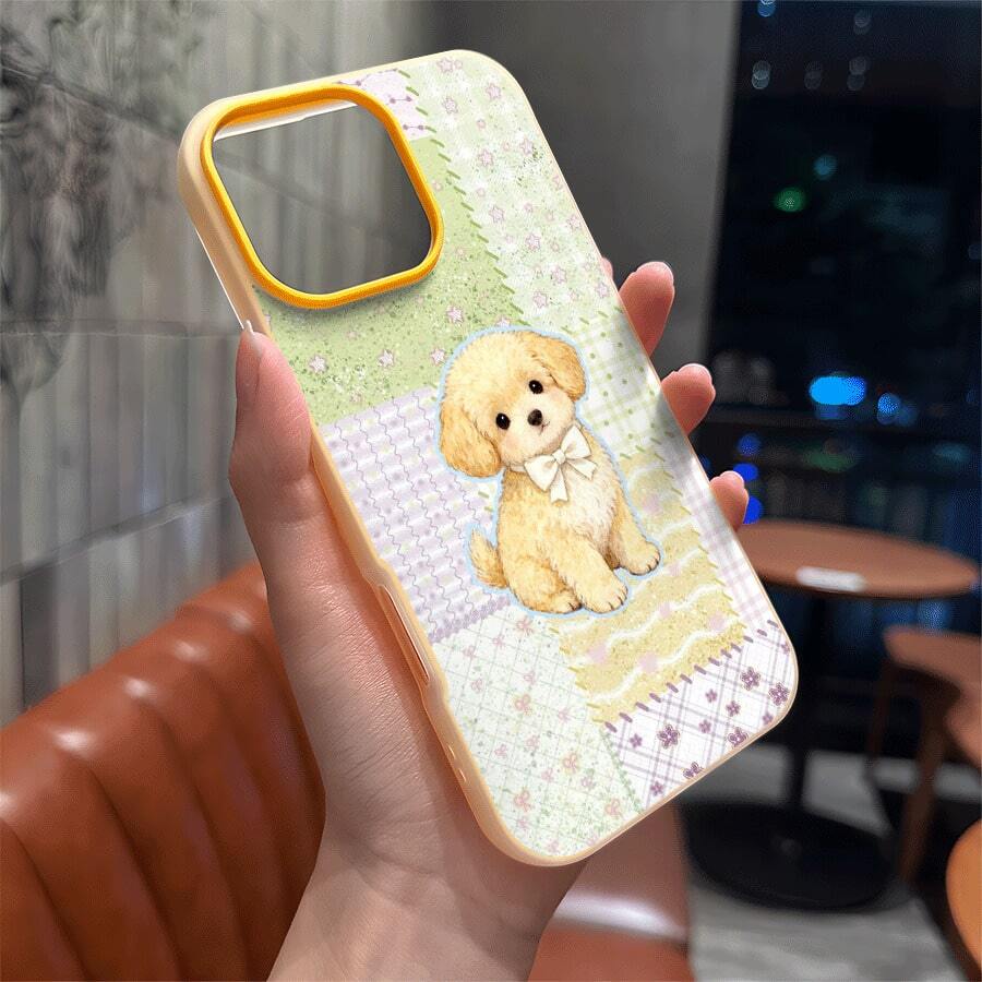 Funda para teléfono - Una funda de TPU con un collage de adorables cachorros Golden Retriever, diseñada con una textura similar a la gelatina que ofrece excelente elasticidad y una sensación agradable al usarla.Es compatible con los modelos de 16 Pro Max, 16. - Rosa - Ver 1