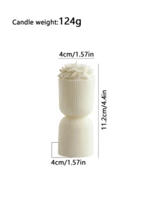 优雅3D立体花卉造型大豆蜡烛 - 罗纹设计，多色香氛蜡烛套装，浪漫家居装饰及女士礼物 - 1PC - 查看 8