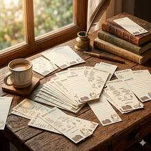 Bộ 20/50 thẻ đánh giá sách hai mặt và thẻ đánh dấu trang, màu kem, danh sách đọc, thẻ nhật ký đọc sách thư giãn, ghi chú đọc sách tạo không gian, vật dụng thiết yếu cho người yêu sách. - Hình chữ nhật - Xem 4