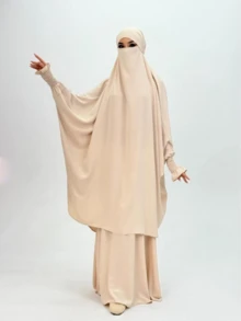 1pc Plain Simple Headscarf Hijab, Skin-Friendly Breathable For Daily Wear - Multicolor - View 3