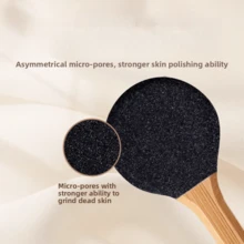 1pc Round Foot File, Foot Scrubber Callus Remover, Gently Removes Dead Skin & Calluses On Heels, Dual-Sided Wide Grinding Surface - Black - View 2