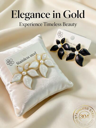 金色大花朵吊坠耳环，波西米亚风大花朵宣言耳环，不规则花瓣耳环，独特时尚的婚礼和节日珠宝。