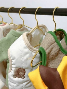 5pcs/Set Gold Mini Clothes Hangers, Metal Small Hangers, Suitable For Teddy Bears, Cats, Plush Toys, Dolls, Pet Clothing Racks - Gold - View 2