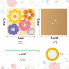 DIY纸花束工艺套装：可制作4朵色彩鲜艳的纸花，非常适合母亲节、妇女节和春季礼物，包含预裁好的纸张、花茎和装饰品，适合儿童活动。 - DIY05 - 查看 3