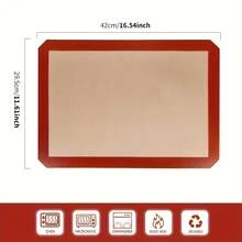 1pc/2pcs Silicone Baking Mat - Reusable Silicone Baking Sheet - Easy Non-Stick Baking Tray - 16.5"X11.6" Silicone Baking Liner - Oven Baking Mat, Mother's Day Gifts, Items For Mom, Baking Supplies - View 1