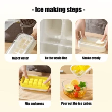 1 Piece Of Kitchen 10 Compartment Ice Making Box With Lid, No Need To Open Lid Ice Making Mold, Ice Mold Soft Rubber Self-Made Pressing Ice Compartment, Summer Ice Making Tool - Multicolor - View 7