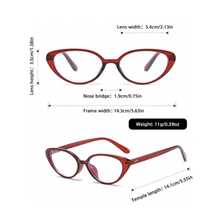 4副女士时尚猫眼眼镜，简约便携眼镜 - 無色 - 查看 6