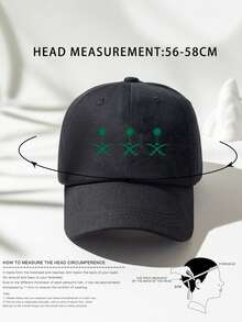 1pc Unisex Printed Dual Coconut Tree Baseball Cap, Adjustable Casual Outdoor Hat - Black - View 4
