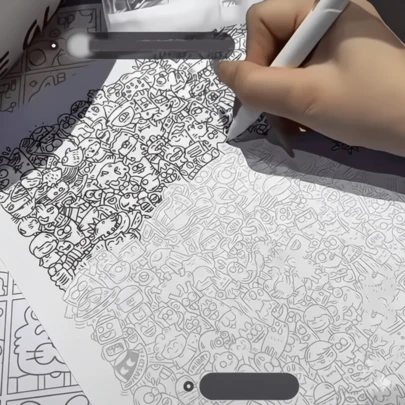 25张随机涂色页：独特、精致、可爱的人物设计，优质厚纸，有助于缓解压力，是日记和创意礼物的理想之选。