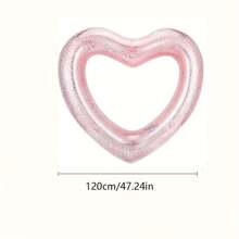 Anillo de natación con forma de corazón grande para adultos, cama flotante inflable gruesa, material de PVC duradero con diseño antifugas, flotabilidad estable y alta capacidad de carga, válvula de inflado y desinflado rápido para una configuración fácil, adecuado para piscinas, playas, lagos, ideal para fiestas en la piscina, vacaciones en la playa, fiestas de solteros, recreación acuática al aire libre - Multicolor - Ver 9