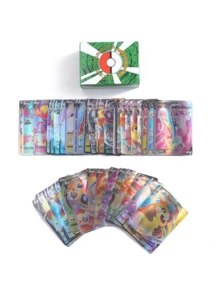 100pcs/Pack Rare English Version PVC Shiny Collectible Cards, Game Cards, Children Fans Collection - Multicolor - View 2