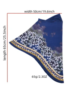 1pc Women's Printed Crystal Linen Fabric Elastic Super Soft Muslim Headscarf, Convenient Headwear,Beach,Holiday - Crystal Linen Headscarf In Multiple Colors - View 11