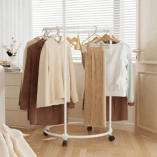 1pc Heavy Duty Metal Rolling Garment Rack, With Round Load Capacity, Super Strong Load Bearing, 16mm Tube Diameter, Space Saving, Sturdy Metal Floor Standing Multi-Rod Clothes Rack, Suitable For Bedroom, Dorm And Balcony; Freestanding Rotating Clothes Rack, Portable Clothes Rack, Independent Clothes Rack, Retail Clothing Display Rack, Laundry Room Storage Rack, Home Decor, Room Decor, Wardrobe Storage Rack, Holiday Gift - Multicolor - View 12