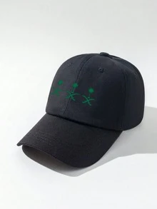 1pc Unisex Printed Dual Coconut Tree Baseball Cap, Adjustable Casual Outdoor Hat - Black - View 3