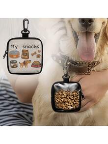 1pc Dog Print Dog Treat Bag, Pet Training Set With Hook And Zipper - Pet Poop Bag, Small Dog Pet Training Walking Bag - Multicolor - View 6