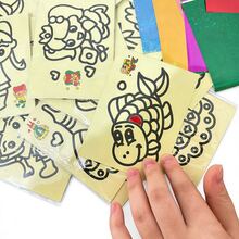 1/10/50pcs Kids Magic Shiny Sticker Art, Kindergarten DIY Craft Sticker Painting, Colorful Sticker, Back To School Classroom Gift Toy (Includes Shiny Paper + Random Pattern + No Bamboo Stick) - Multicolor - View 8