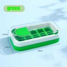 1 Piece Of Kitchen 10 Compartment Ice Making Box With Lid, No Need To Open Lid Ice Making Mold, Ice Mold Soft Rubber Self-Made Pressing Ice Compartment, Summer Ice Making Tool - Multicolor - View 9