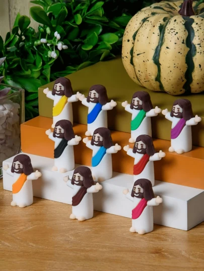 Jesus Statue Set, Religious Rubber Figurine, Suitable For Party Favors, Easter Egg Hunts, Gifts, Baptism Giveaways - No Electronic Components, No Feathers, Easter Parade Gifts, Easter Egg Fillers, Cute Cartoon Mini Ornaments