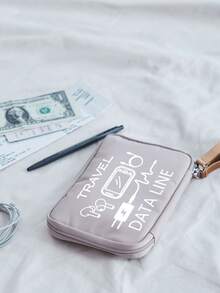 Organizador de pasaporte y productos electrónicos para viajes - Organizador de bolsa impermeable portátil para cables de datos y accesorios, diseño de múltiples compartimentos, portapassaporte portátil, billetera multifuncional con muñequera, puede contener pasaporte, teléfono inteligente, auriculares, brochas de maquillaje, etc. - Adecuado para viajes y uso diario (disponible en 4 colores) - Multicolor - Ver 7