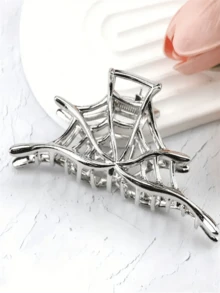 Halloween Alloy Spider Net Hair Claw Silvery Hollow Out Grab Clip Simple Back Head Strong Hold Hair Claw Clip Halloween Gift - Multicolor - View 8