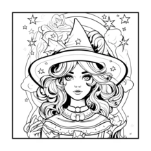 GDTME 1 Adult Coloring Book, 24 Thick Pages, Size 7.9" X 7.9", Cover Features Gothic Style Ombre Girl, Interior Contains Line Art Of Various Dark Cute Characters Like Cat-Eared Rose Girl, Starry Witch, Pumpkin Wreath Girl, Showcasing Unique Dark Cute Aesthetics, A High-Quality Option For Stress Relief And Dark Healing Immersion - Coloring Book - View 6