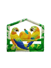 1 pieza Decoración de pared de loro de metal vibrante, adecuado para jardín, sala de estar, dormitorio, cocina, comedor, porche, patio, bar, pared exterior, puerta principal, colgante de ventana, regalo del Día de la Madre - A - Ver 12