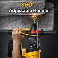 SDS-Plus Hammer Drill, 21V Brushless Cordless SDS Hammer Drills, 4000mah 4.0Ah Lithium-Ion Battery Powered, 4.0A Fast Charger, 4 Modes, Rotomartillo For Concrete, Heavy-Duty Wireless Charging Electric Pick, Christmas Gifts - US A Type Plug(110-127V) - View 2