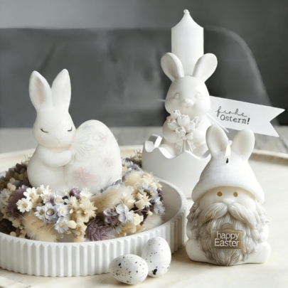 2pcs Rabbit Silicone Mold, Durable & Flexible Epoxy Resin Mold For Candle Making, Soap Making, Clay Crafts, Plaster Craft, DIY Home Decoration, Party Favors