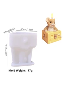 3D Silicone Mold For Making Cute Mouse And Cheese Candles, Suitable For Making Scented Candles, Resin Crafts, Soaps, Great For Home Decor, Gifts And Art Projects With Intricate Design - Mouse Cheese - Silicone Mold - View 5