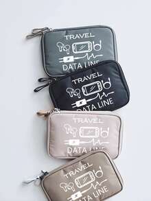 Organizador de pasaporte y productos electrónicos para viajes - Organizador de bolsa impermeable portátil para cables de datos y accesorios, diseño de múltiples compartimentos, portapassaporte portátil, billetera multifuncional con muñequera, puede contener pasaporte, teléfono inteligente, auriculares, brochas de maquillaje, etc. - Adecuado para viajes y uso diario (disponible en 4 colores) - Multicolor - Ver 10