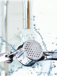 不锈钢手动压蒜器，易于清洁，适用于姜蒜，家用及商用厨房工具 - 銀色 - 查看 4