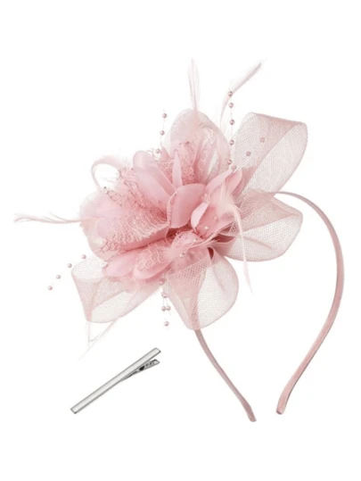 1pc Women's Fashionable Headpiece - 50s & 60s Style Floral Mesh Ribbon Hair Clip, Elegant For Tea Party, Kentucky Derby Or Wedding, Special Occasion Hat | Vintage Style Hat | Decorative Hat