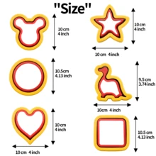 1pc Stainless Steel Sandwich Cutter Mold, Sandwich Bread Mold, Toast Cookie Cutter, Fruit & Vegetable Slicing Knife, Embossing Mold Set - Blue+Yellow - View 10