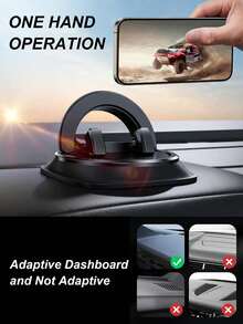 360° Rotating Car Dashboard Phone Holder - Non-Slip Silicone Base With Safety Fixation Bracket Suitable For GPS Navigation - Adjustable Universal Phone Holder Applicable To Dashboard And Center Console, Fits All Smartphones - Instrument Panel Bracket - View 5