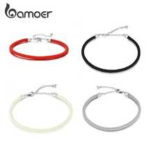BAMOER 925 Pure Silver Red Lucky Bracelet, Original Base Model European Women's Adjustable Design (16-21cm) - Perfect For Girl's Birthday Gifts & Daily Wear Women's Jewelry - Multicolor - View 12