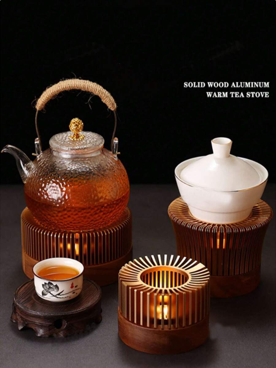 Aluminum Alloy Insulated Teapot, Floral Teapot, Candle Heating Teapot, Hotel & Restaurant Warmer, Back To School Season - Multicolor - View 1