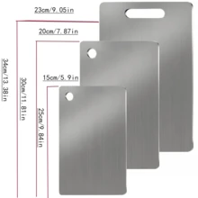 High-Quality Stainless Steel Cutting Board Set - Durable, Easy To Clean, Essential For Kitchen And Outdoor, Space-Saving, Anti-Rust, Suitable For Food - Silver - View 16