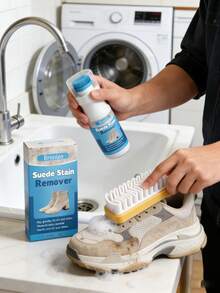 1 Pack Suede Cleaner Kit For Shoes - Foam Cleaner For Sneakers, Boots & Uggs, Gentle Deep Cleaning Kit For Nubuck, Suede & Leather (Includes Brush),Gifts For Men And Women Suitable For New Year's Day, Birthdays, Weddings And Parties,Quick Ship Items - Liquid - View 2