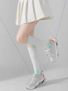 1/6 Pairs Thin Yoga Fitness Sports Compression Knee High Socks, Spring/Summer - Multicolor - View 10