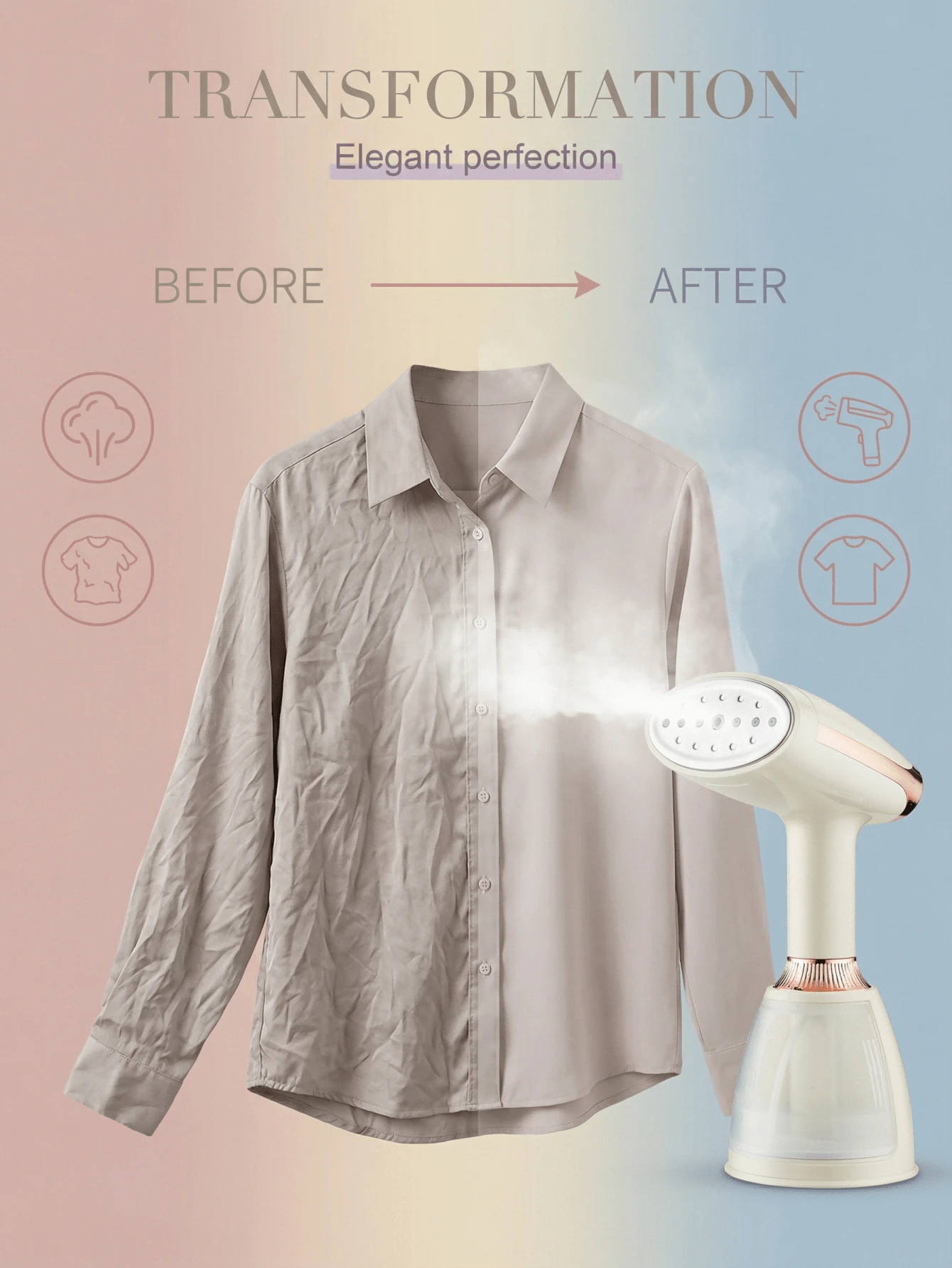 SOKANY Plancha de vapor, cepillo de vapor multifunción, plancha eléctrica, vaporizador de ropa portátil