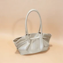 Sac fourre-tout  blanc crème minimaliste - Sac à épaule à grand volume avec accent métallique, convient pour le travail et l'usage quotidien - Multicolore - Voir 5