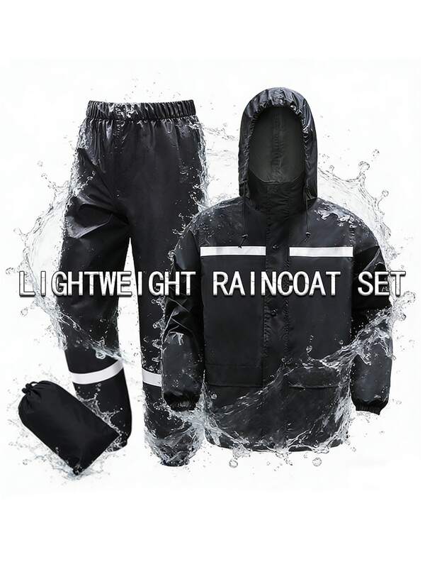 3 pièces Ensemble imperméable rayé noir + pantalon + sac de rangement, tenue imperméable légère et de haute qualité, coupe-vent. Convient pour le camping, le cyclisme, la pêche, la randonnée, l'agriculture, la moto, cadeau pour la fête des pères, cadeau d'anniversaire, imperméable de chasse, vêtement de pluie pour le travail, extérieur, jardin, accessoires de voyage, accessoires portables, accessoires de plage, saison de remise des diplômes, cérémonie de remise des diplômes, cadeau de remise des diplômes, félicitations diplômé, major de , fin des études, fête de remise des diplômes, accessoires extérieurs, accessoires de voyage portables, accessoires de randonnée, accessoires de camping, outils portables, accessoires d'été, accessoires d'été portables