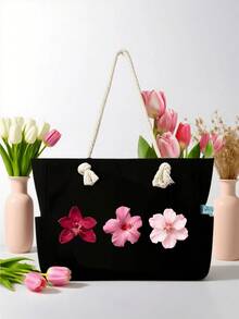 Handbag Set - Sunflower, Hibiscus, Tropical Flowers, Egg Flower,A Large Capacity Shoulder Bag With Side Pockets And A Matching Small Storage Bag, Tote Bag,Which Can Be Used As A Travel Handbag, Vacation Storage Bag, Large Capacity Shoulder Bag - Multicolor - View 6