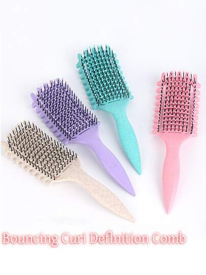 1pc Women's Solid Color Hair Comb, Minimalist Casual Design Wave Curling Comb, Hairstyling Tool Crafted For Women, Suitable For All Hair Types, Everyday Hair Accessory (Please Understand That There May Be Some Defects Due To The Manufacturing Process) ,Hair Styling Kit ,Hair Tool For Barber Salon Home Beauty Travel Essential,Hair Products,Hair Cares, Hair Brush Hair Accessories