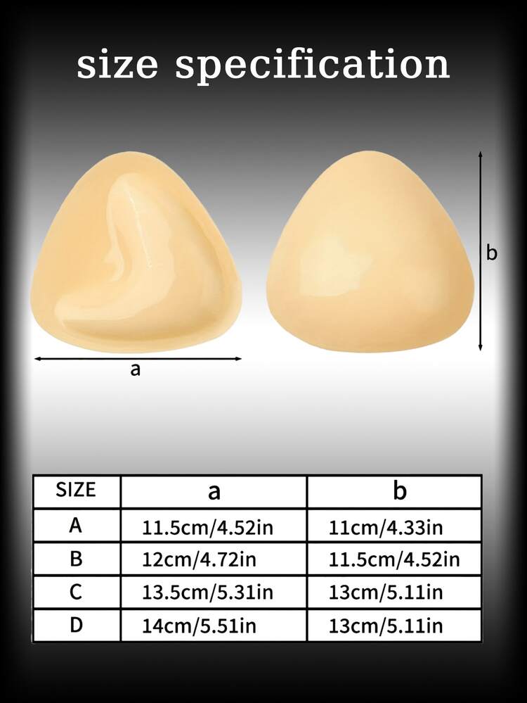 2pcs Double-Sided Self-Adhesive V-Shaped Bra Pads, Reusable Sticky Pads, Invisible Thickened Bra Cups For Swimwear - Multicolor - View 10