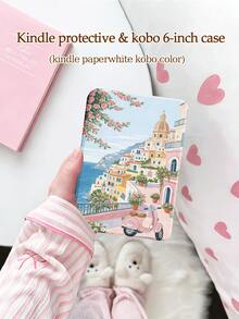 1pc Coastal Scenery Pattern Tablet Protective Case, Compatible With 10.2" 2021/2020 10th/9th/8th Gen, (A16) 11" 11th Gen 2025, Galaxy Tab A8 10.5" 2022, Tablet Cover With Pencil Slot, Auto Sleep/Wake - Multicolor - View 1