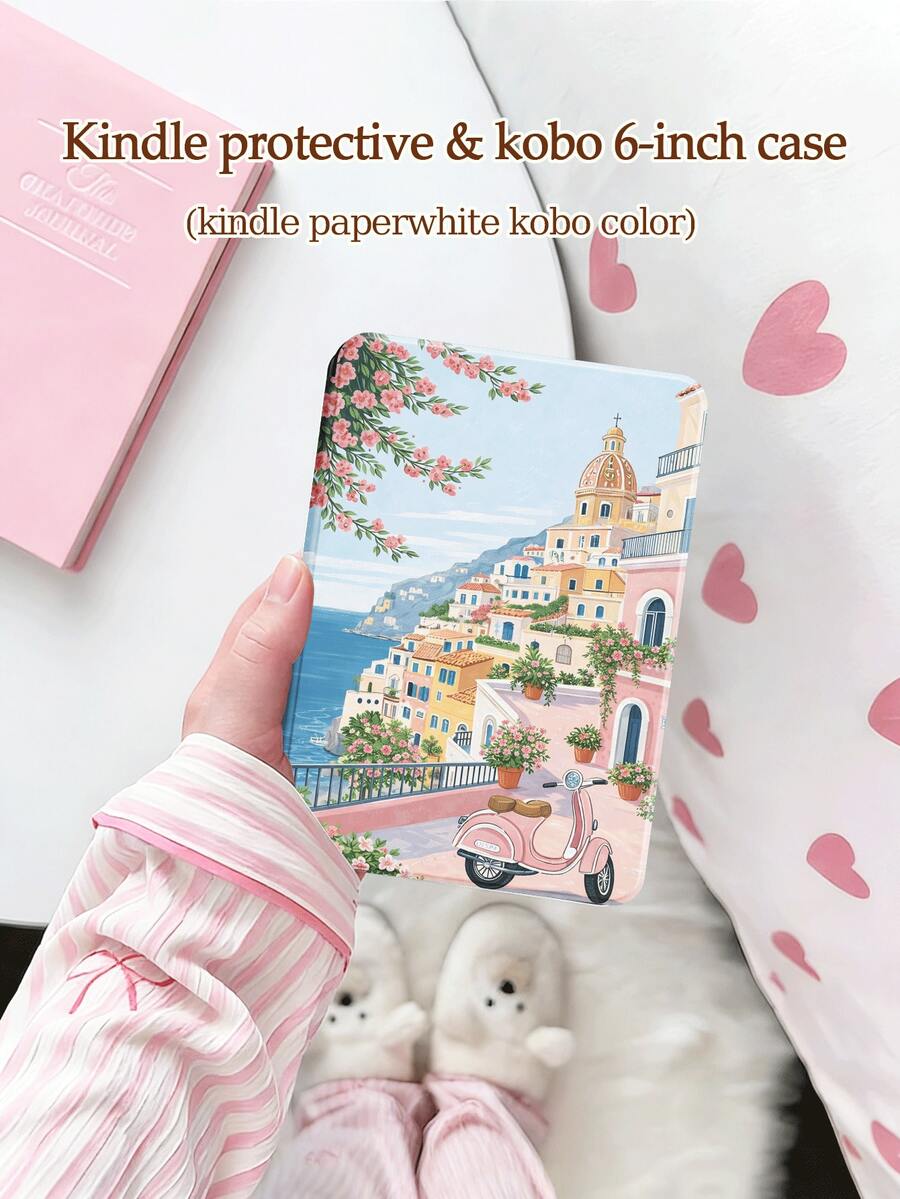 1pc Coastal Scenery Pattern Tablet Protective Case, Compatible With 10.2" 2021/2020 10th/9th/8th Gen, (A16) 11" 11th Gen 2025, Galaxy Tab A8 10.5" 2022, Tablet Cover With Pencil Slot, Auto Sleep/Wake - Multicolor - View 1