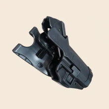 1pc Black Outdoor Hunting Accessory H&K USP Double Safety Plastic Protective Holster, Tactical Anti-Grab Waist Holster CQC Quick Draw Holster - 黑色 - 查看 9