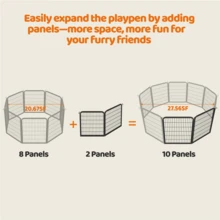 Butterslay 1PC Modern Dog Playpen Panels Exercise Barrier For Outdoor Indoor - màu đen - Xem 3