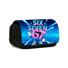 67 Styles Double-Deck Pencil Case, Made Of Polyester Fabric, Large Capacity For Stationery Storage. Size: 21cm X 11cm. Cartoon Pattern, Lightweight And Practical, Double-Deck Flip Design, Unisex Style, Suitable For Students, Event Organizers, Daily Use - A - View 15